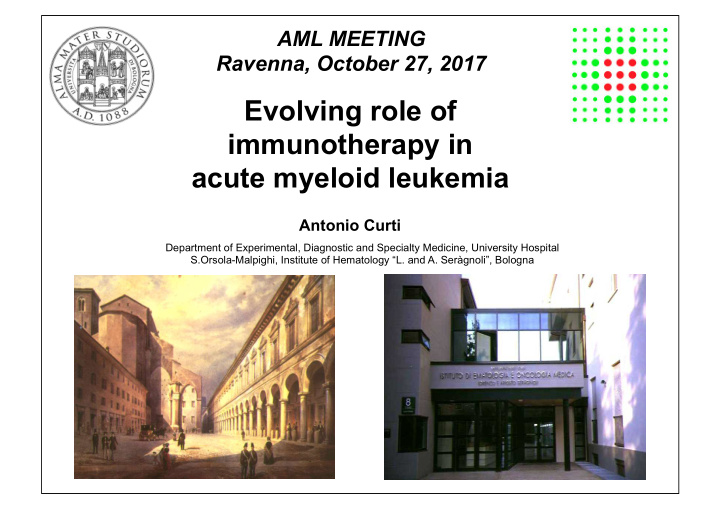 evolving role of immunotherapy in acute myeloid leukemia