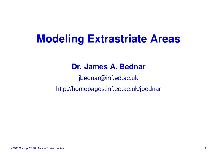 modeling extrastriate areas