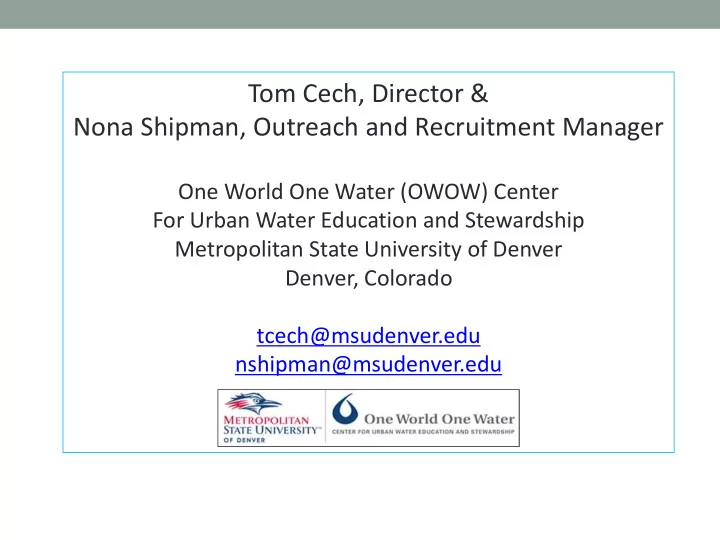 nona shipman outreach and recruitment manager