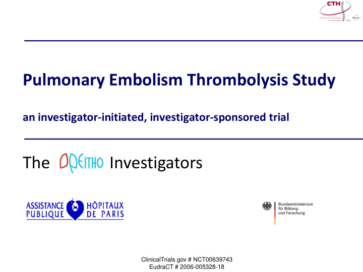 pulmonary embolism thrombolysis study