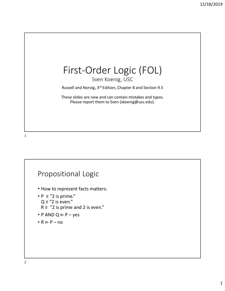 first order logic fol