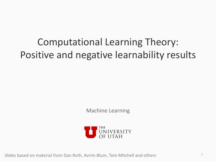 computational learning theory positive and negative