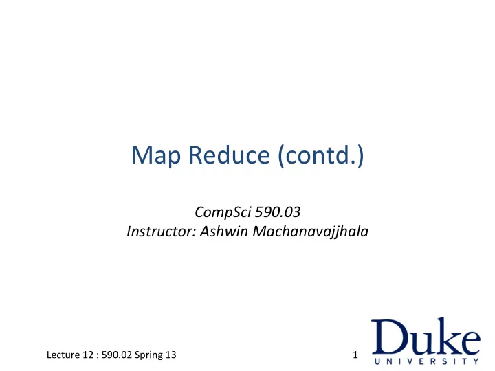 recap map reduce