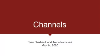 Channels Ryan Eberhardt and Armin Namavari  May 14, 2020  Logistics Congrats on making it through