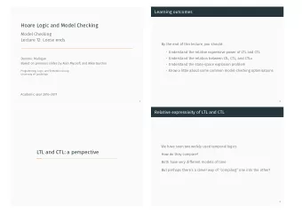 Hoare Logic and Model Checking  Model Checking  But perhaps theres a clever way of