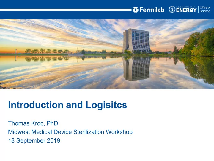 introduction and logisitcs