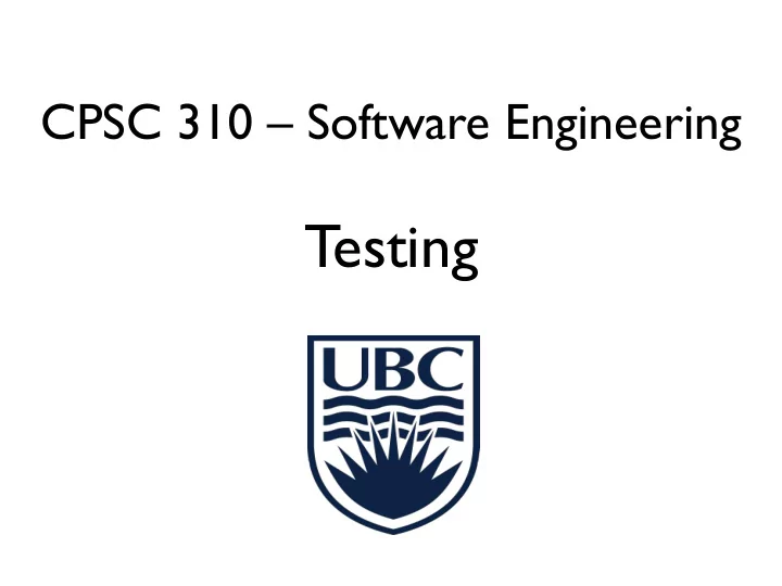 testing overview