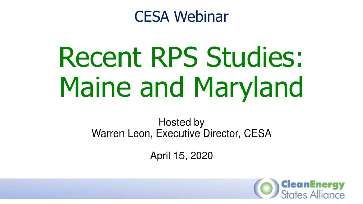 recent rps studies