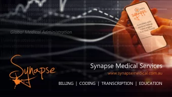 Synapse Medical Services  www.synapsemedical.com.au  BILLING  |  CODING  |  TRANSCRIPTION  |