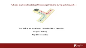 Full-scale biophysical modeling of hippocampal networks during spatial navigation Ivan Raikov,