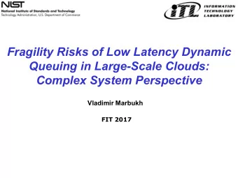 Complex System Perspective  Vladimir Marbukh  FIT 2017  Outline  Empirical observations &amp;