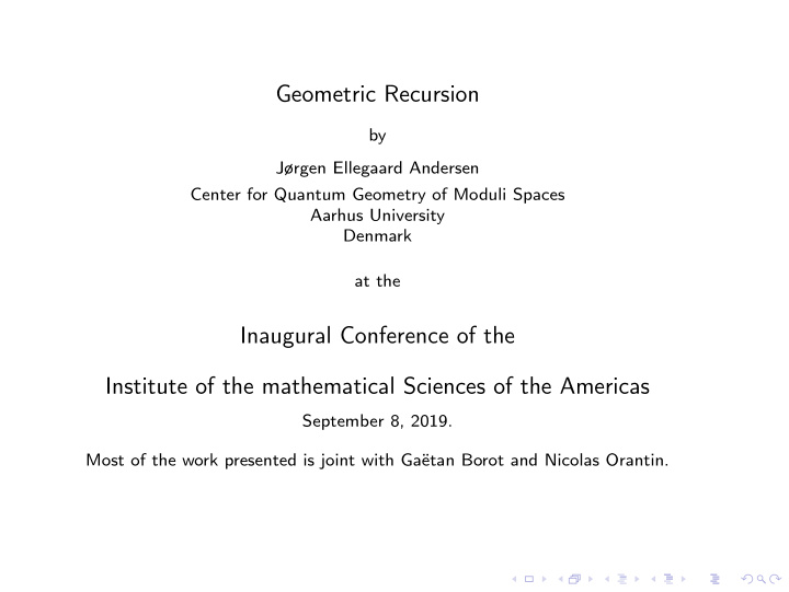 geometric recursion