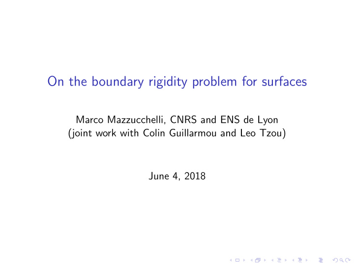 on the boundary rigidity problem for surfaces