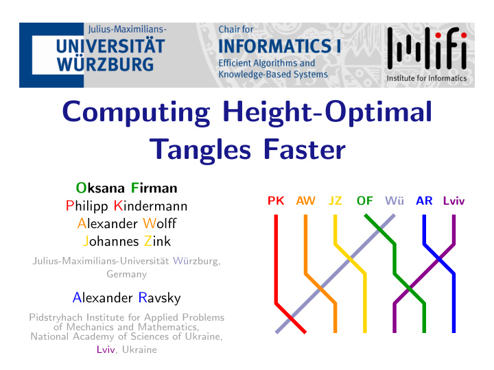 computing height optimal tangles faster