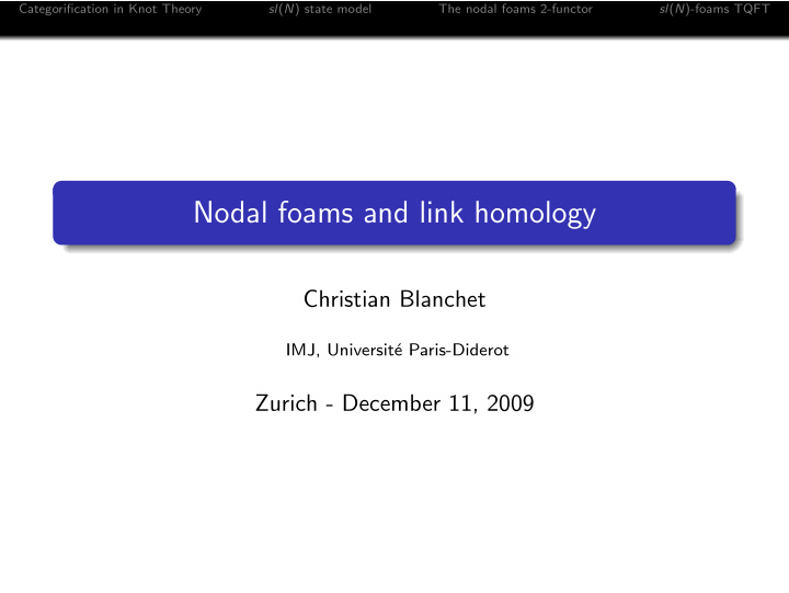 nodal foams and link homology