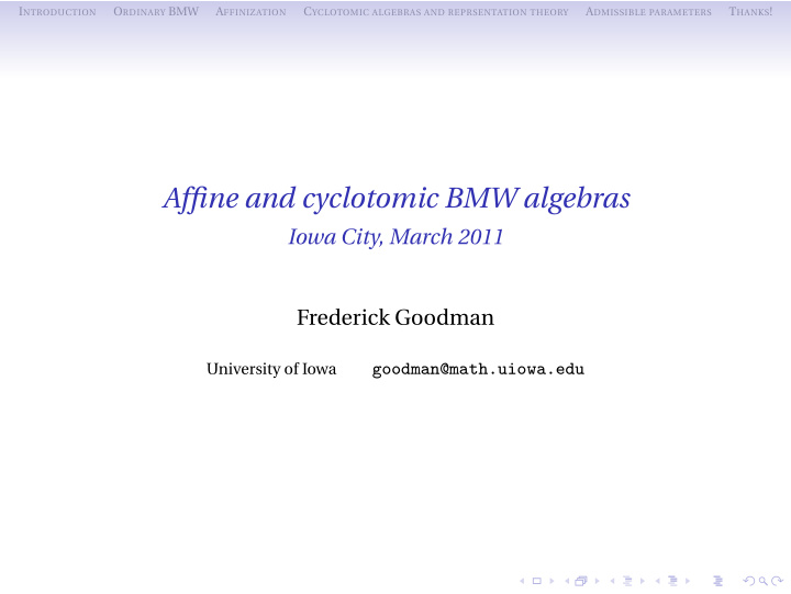 affine and cyclotomic bmw algebras
