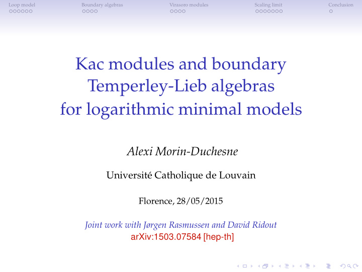 kac modules and boundary temperley lieb algebras for