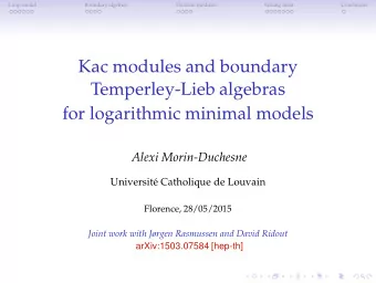 Kac modules and boundary  Temperley-Lieb algebras  for logarithmic minimal models  Alexi