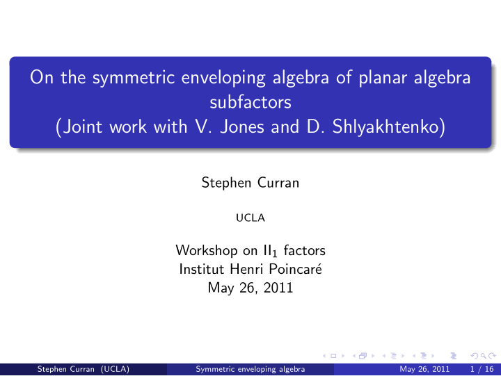 on the symmetric enveloping algebra of planar algebra