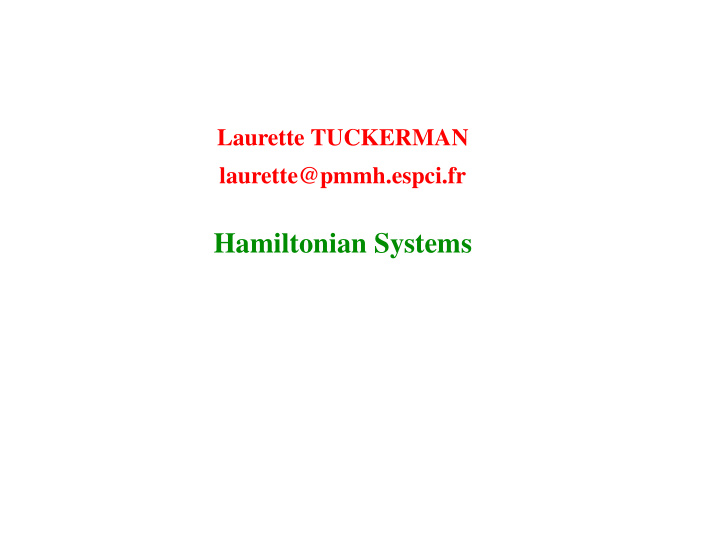 hamiltonian systems hamiltonian systems