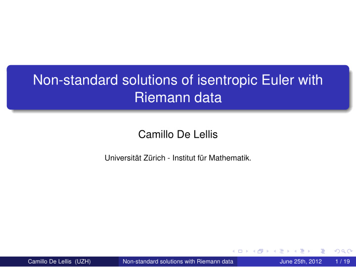 non standard solutions of isentropic euler with riemann