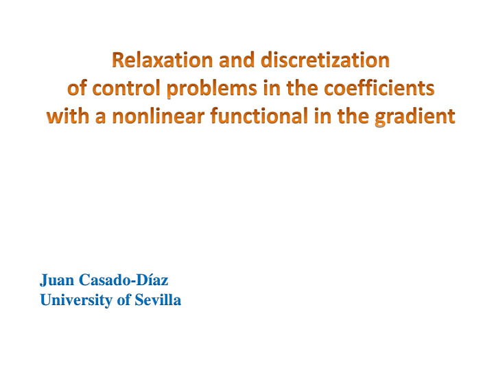 juan casado d az university of sevilla model problem