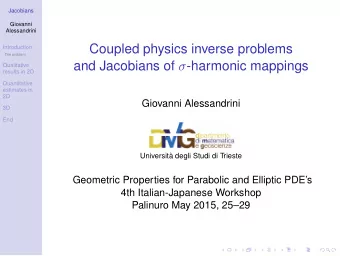 Coupled physics inverse problems  Introduction  The problem and Jacobians of  -harmonic mappings