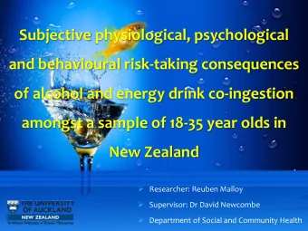 Subjective physiological, psychological  and behavioural risk-taking consequences  of alcohol and