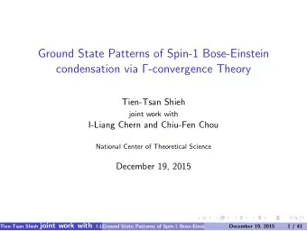 Ground State Patterns of Spin-1 Bose-Einstein  condensation via -convergence Theory  Tien-Tsan
