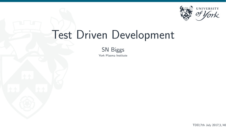 test driven development