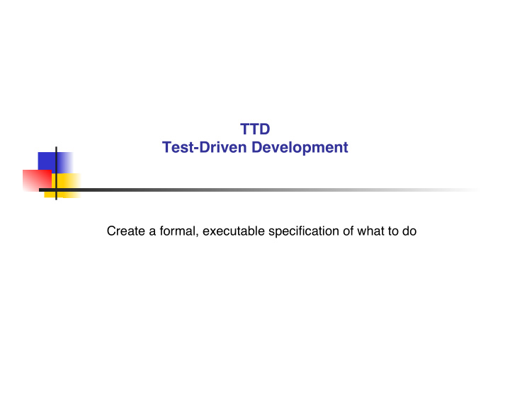 ttd test driven development