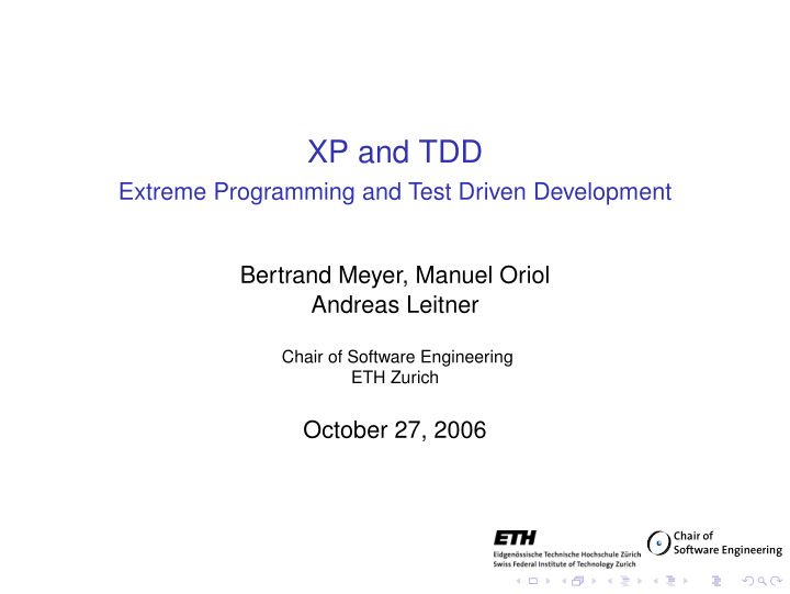 xp and tdd