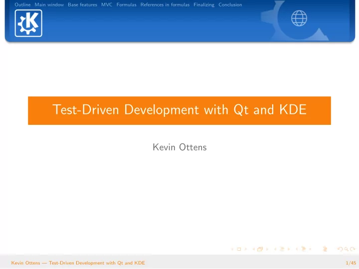 test driven development with qt and kde