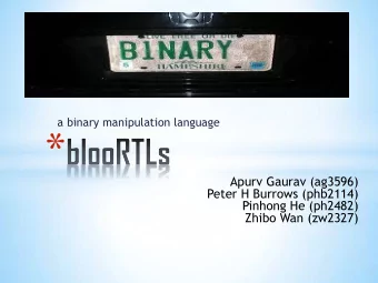 *  Apurv Gaurav (ag3596)  Peter H Burrows (phb2114)  Pinhong He (ph2482)  Zhibo Wan (zw2327)