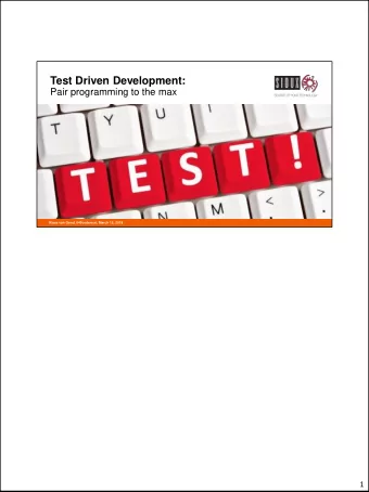 Test Driven Development:  Pair programming to the max  Klaas van Gend, 040coders.nl, March 15, 2018
