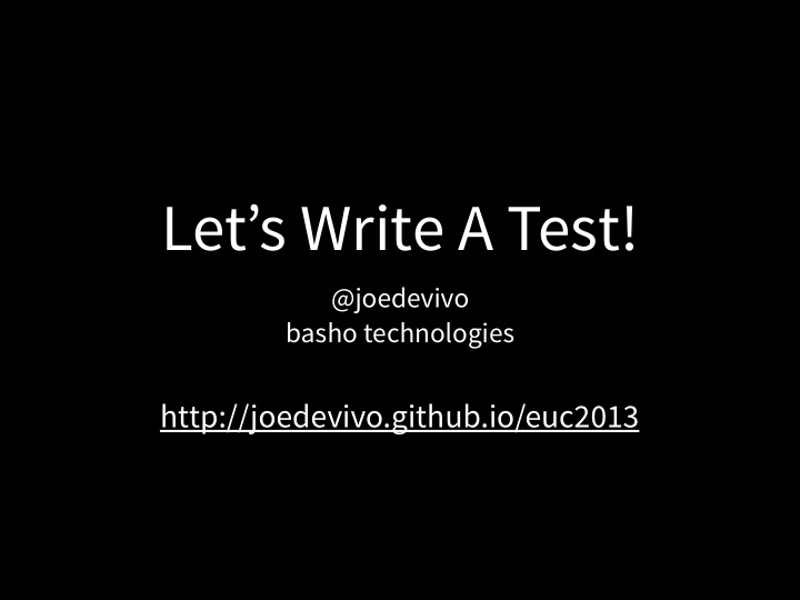 let s write a test
