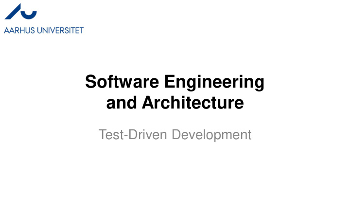 software engineering and architecture