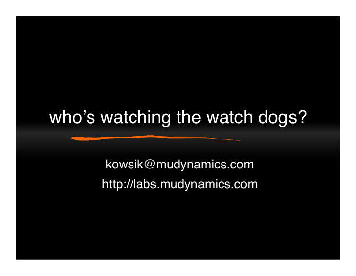 who s watching the watch dogs