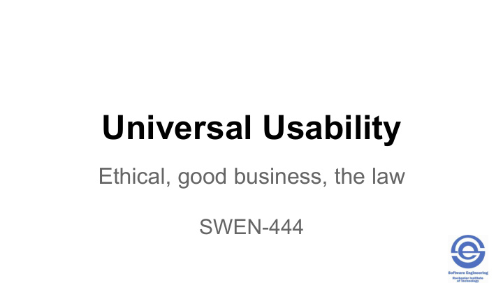 universal usability