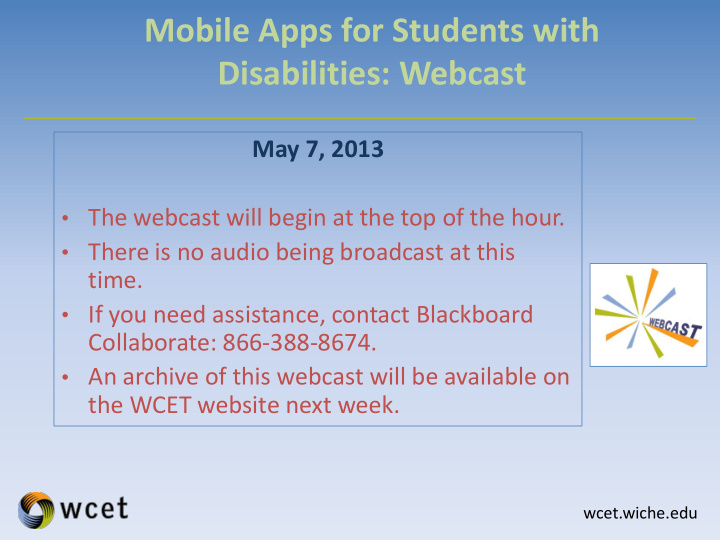 mobile apps for students with disabilities webcast