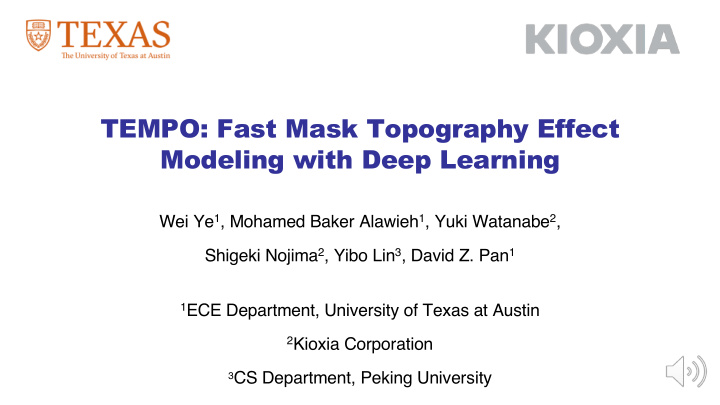 tempo fast mask topography effect modeling with deep