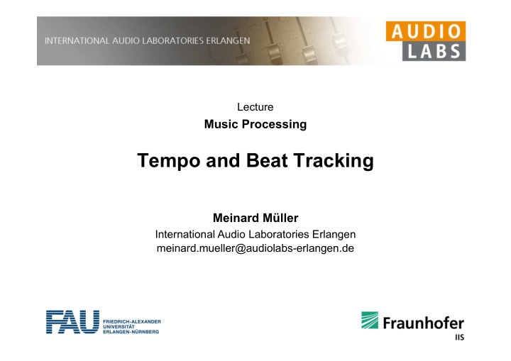 tempo and beat tracking