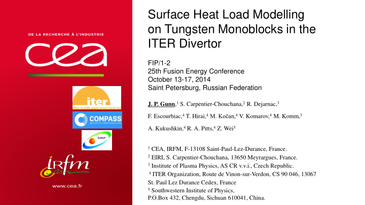 surface heat load modelling