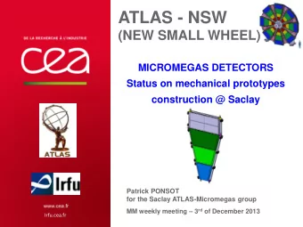 MICROMEGAS DETECTORS  Status on mechanical prototypes  construction @ Saclay  Patrick PONSOT for