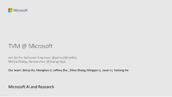 Microsoft AI and Research  Deep Learning at Microsoft  2  De  Deep L  Lear  arnin  ing I  Inference