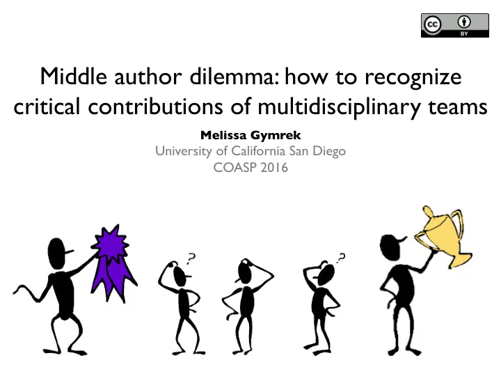 middle author dilemma how to recognize critical