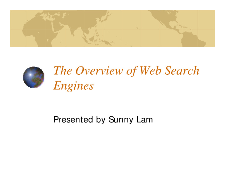 the overview of web search engines