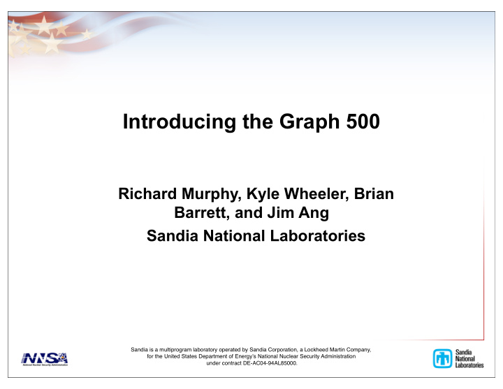 introducing the graph 500