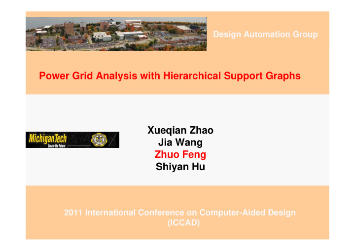 power grid analysis with hierarchical support graphs