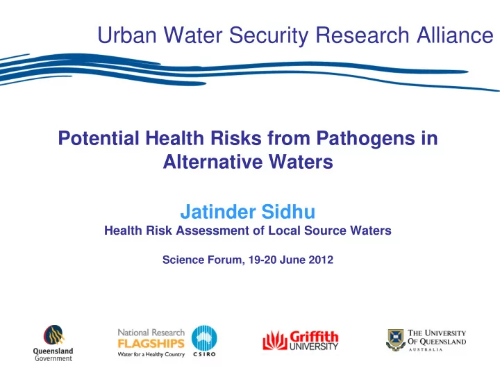 urban water security research alliance